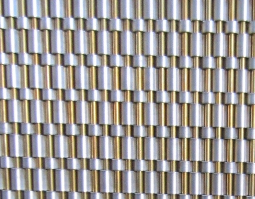 China 8126T Decorative elevator cladding mesh, Elevator lift wall brass metal woven curtain screen supplier